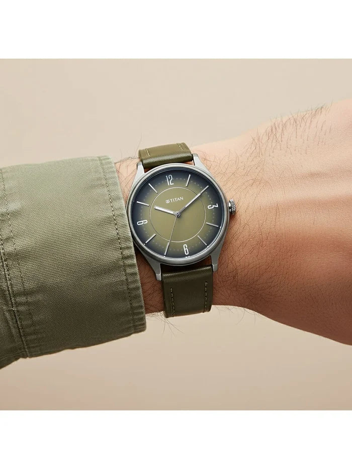 Titan Neo Basics Ii Quartz Leather Strap Analogue Watch - 1802QL05
