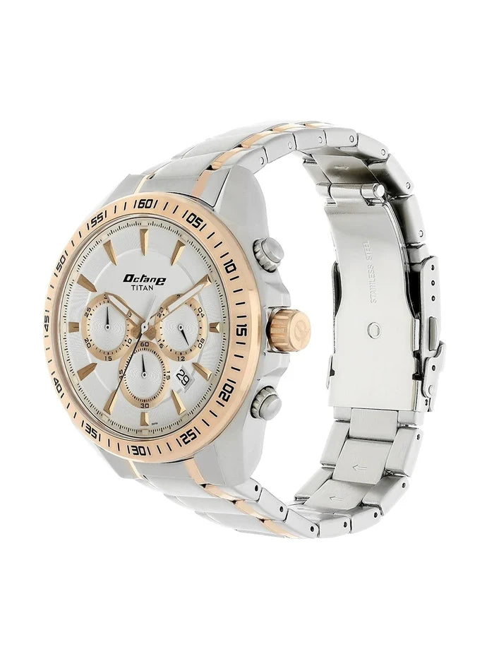 Titan Octane Chronograph Analog With White Dial Watch - NT90103KM01
