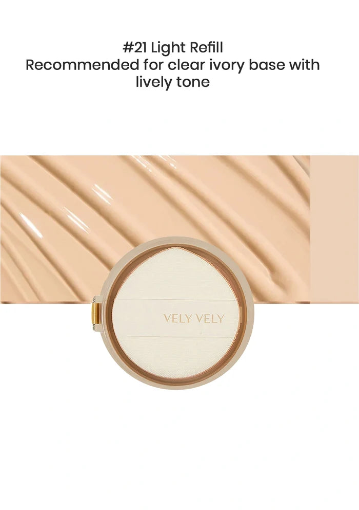 (BUY 1 REFILL) #21 LIGHT VELY VELY AURA HONEY GLOW CUSHION (Expiry Date - Nov 2027)