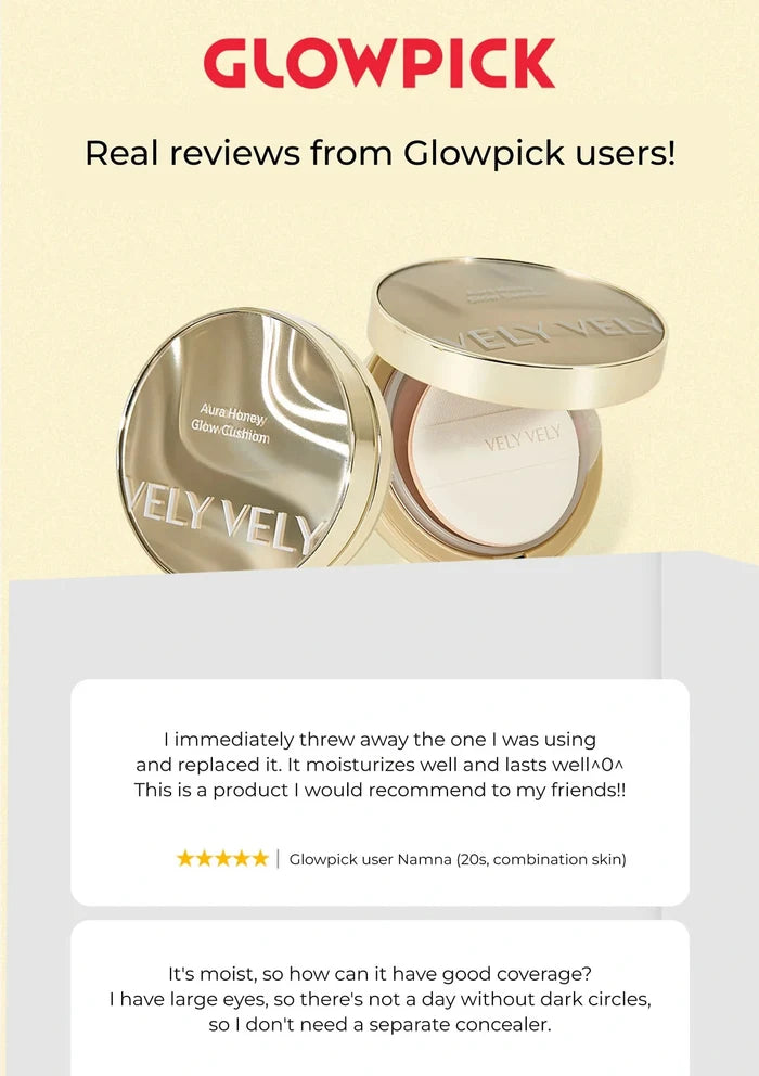 VELY VELY Aura Honey Glow Cushion with SPF 50+ PA+++  reviews