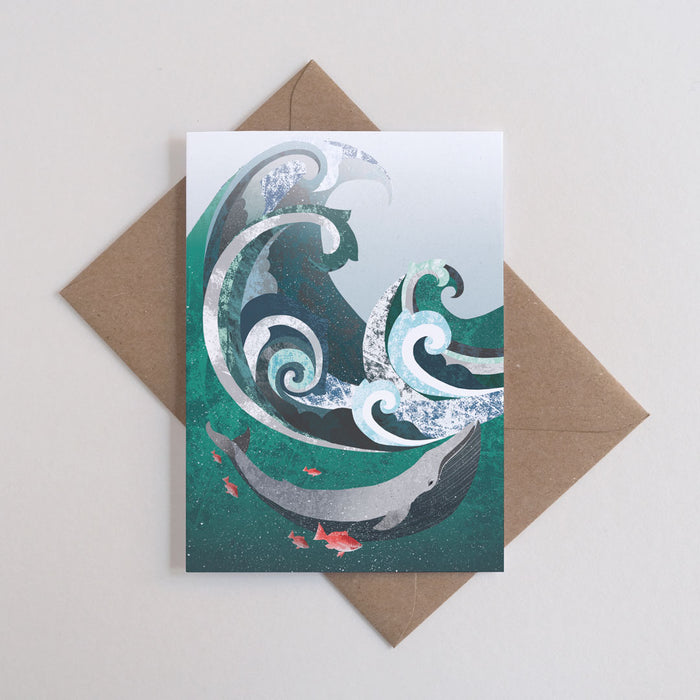 whale & sea card