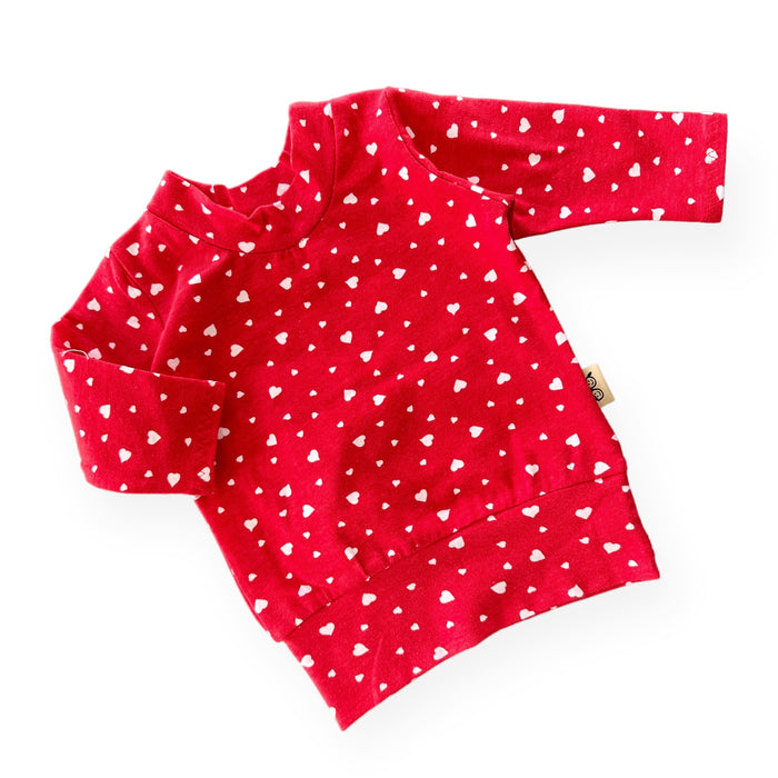 White Dainty Hearts on Red Lounge Set