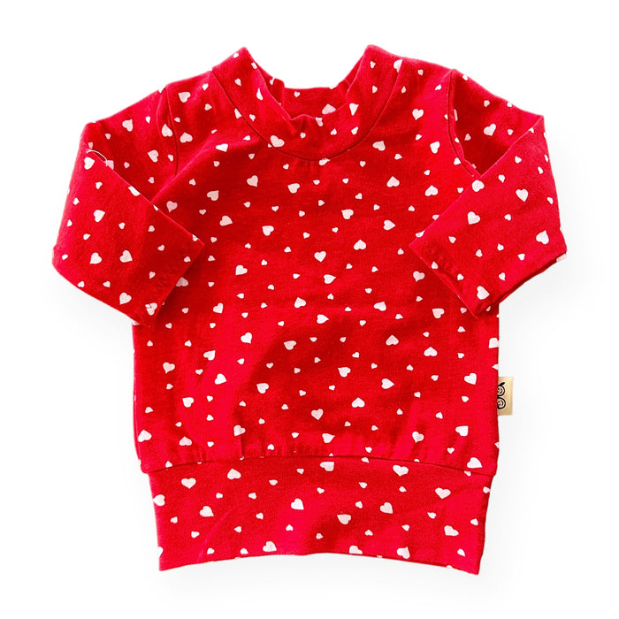 White Dainty Hearts on Red Lounge Set
