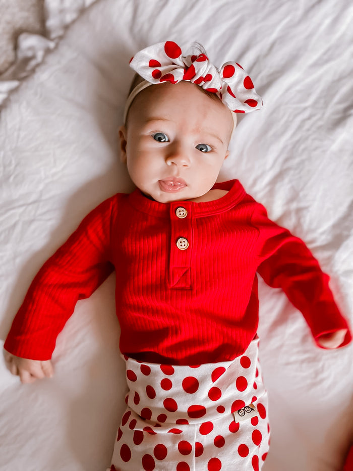 White Red Polka Dots Headbands
