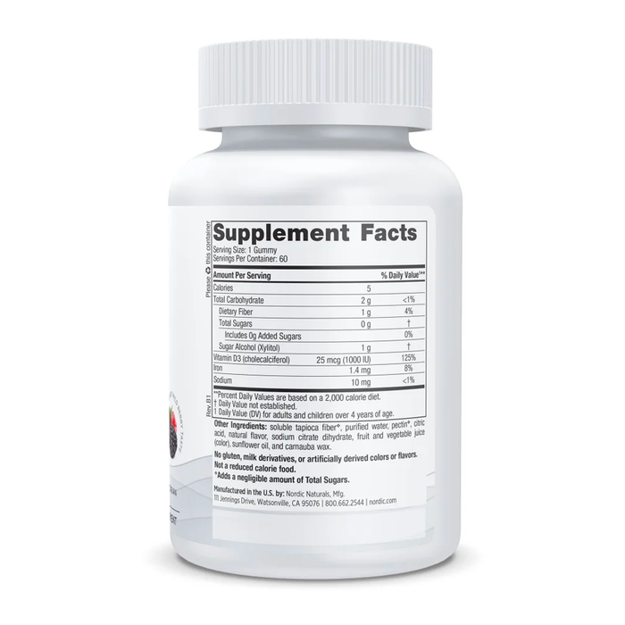 Zero Sugar Vitamin D3 Gummies by Nordic Naturals